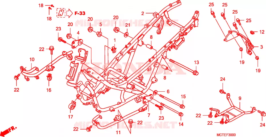 CADRE Honda SCOOTER 400 SILVERWING 2006  FJS400D6