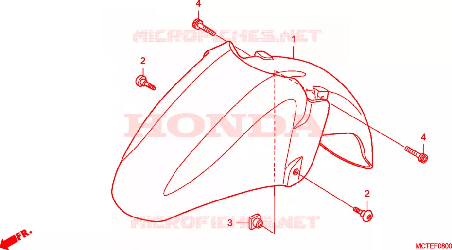 GARDE BOUE AVANT (FJS400D/FJS600D6) Honda SCOOTER 400 SILVERWING 2006  FJS400D6