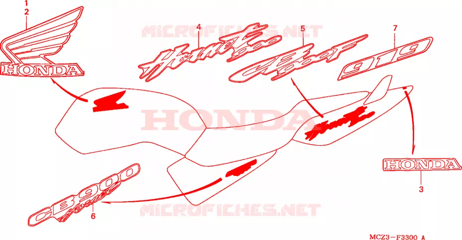 AUTOCOLLANTS Honda MOTO 900 HORNET 2005  CB900F4