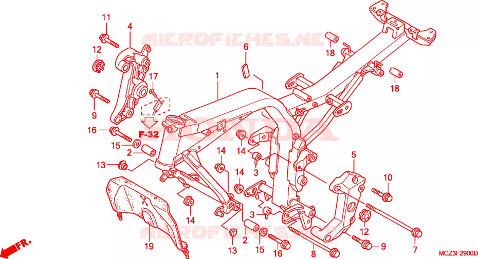 CADRE Honda MOTO 900 HORNET 2003  CB900F2
