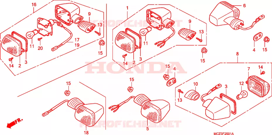 CLIGNOTANT (CM/U) Honda MOTO 900 HORNET 2003  CB900F3