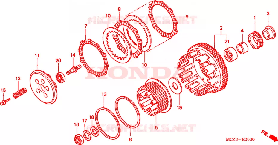 EMBRAYAGE Honda MOTO 900 HORNET 2003  CB900F2