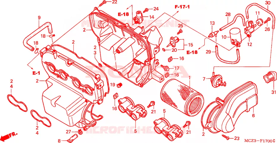 FILTRE A AIR Honda MOTO 900 HORNET 2005  CB900F4