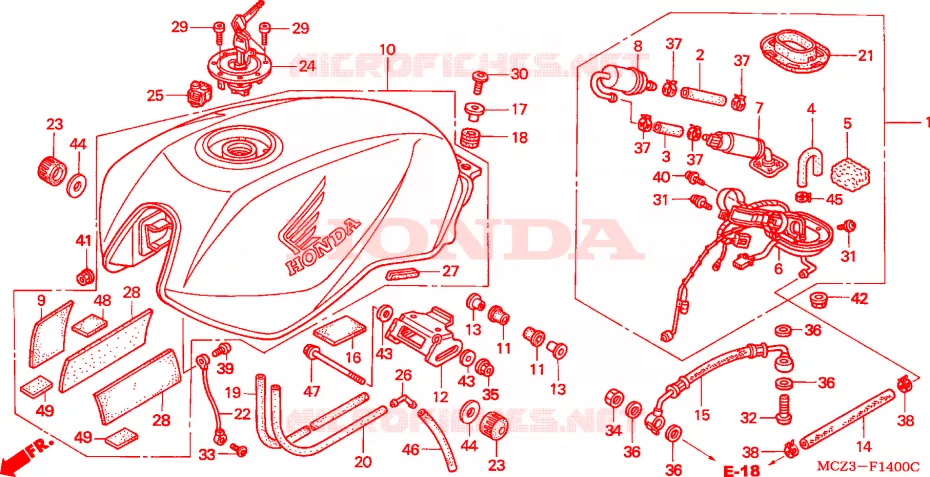 RESERVOIR A CARBURANT Honda MOTO 900 HORNET 2003  CB900F3