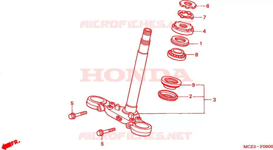 TE DE FOURCHE Honda MOTO 900 HORNET 2003  CB900F3_A