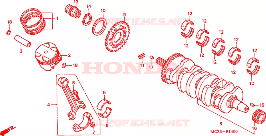 VILEBREQUIN - PISTON Honda MOTO 900 HORNET 2002  CB900F2
