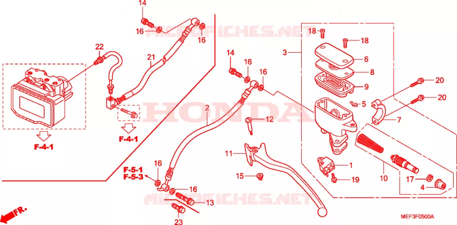 MAITRE-CYLINDRE DE FREIN ARRIERE Honda SCOOTER 400 SILVERWING 2011  FJS400D9