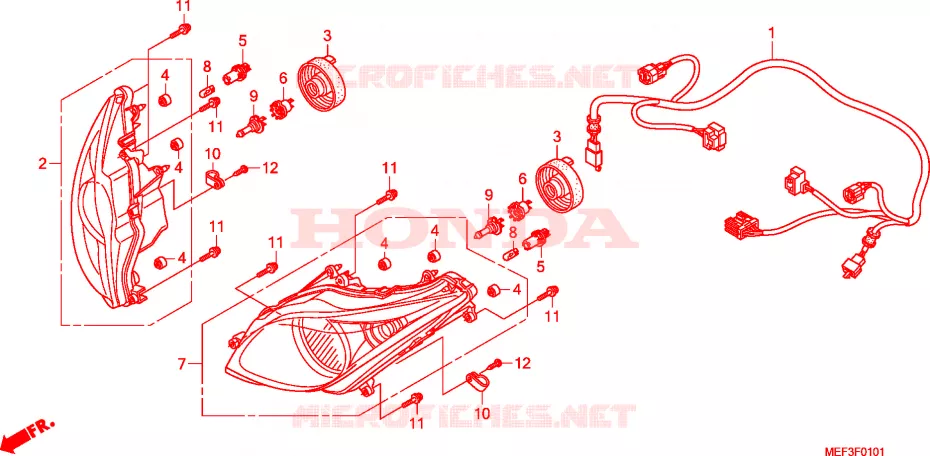 PROJECTEUR(FJS400D9/FJS400A) Honda SCOOTER 400 SILVERWING 2010  FJS400D9
