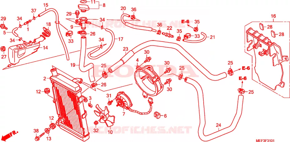 RADIATEUR(FJS400D9/FJS400A) Honda SCOOTER 400 SILVERWING 2013  FJS400D9