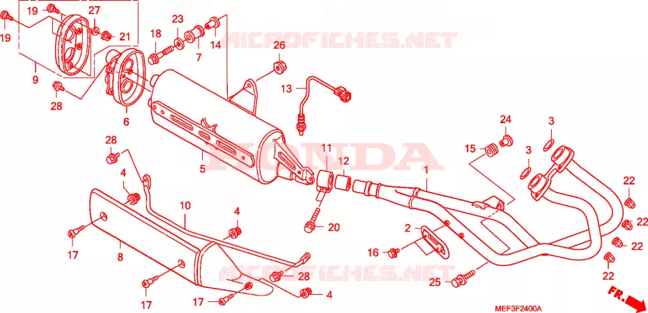 SILENCIEUX D'ECHAPPEMENT Honda SCOOTER 400 SILVERWING 2010  FJS400D9