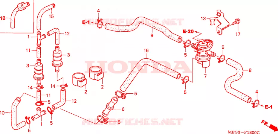 COMMANDE INJECTION D'AIR SOUPAPE Honda MOTO 750 SHADOW 2006  VT750C6