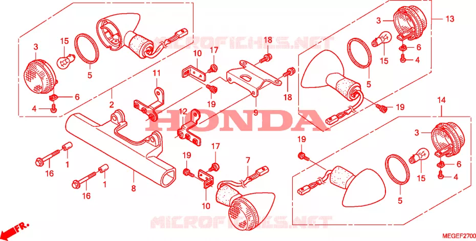 CLIGNOTANT Honda MOTO 750 SHADOW 2009  VT750C9