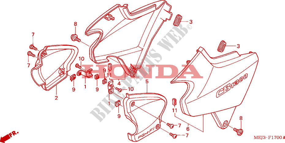 COUVERCLE LATERAL(CB1300F/F1) pour Honda CB 1300 2005