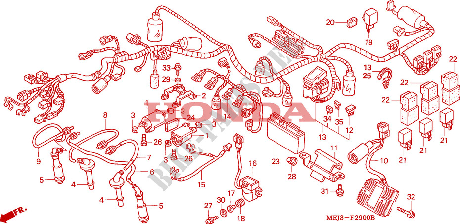 FAISCEAU DES FILS/BOBINE D'ALLUMAGE(CB1300F/F1) pour Honda CB 1300 2005