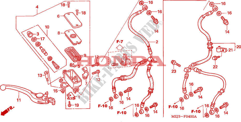 MAITRE CYLINDRE FREIN AV.(CB1300/F/F1/S) pour Honda CB 1300 2005