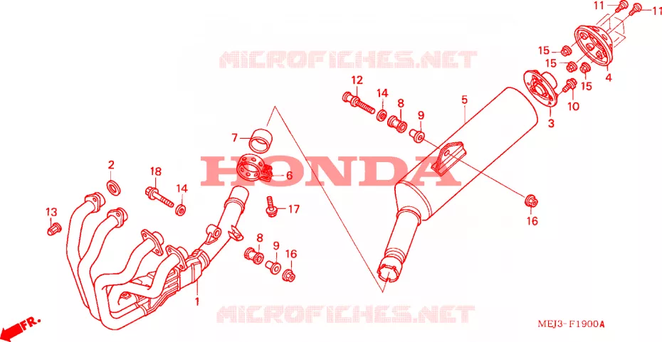 SILENCIEUX D'ECHAPPEMENT Honda MOTO 1300 CB 2003  CB1300F3