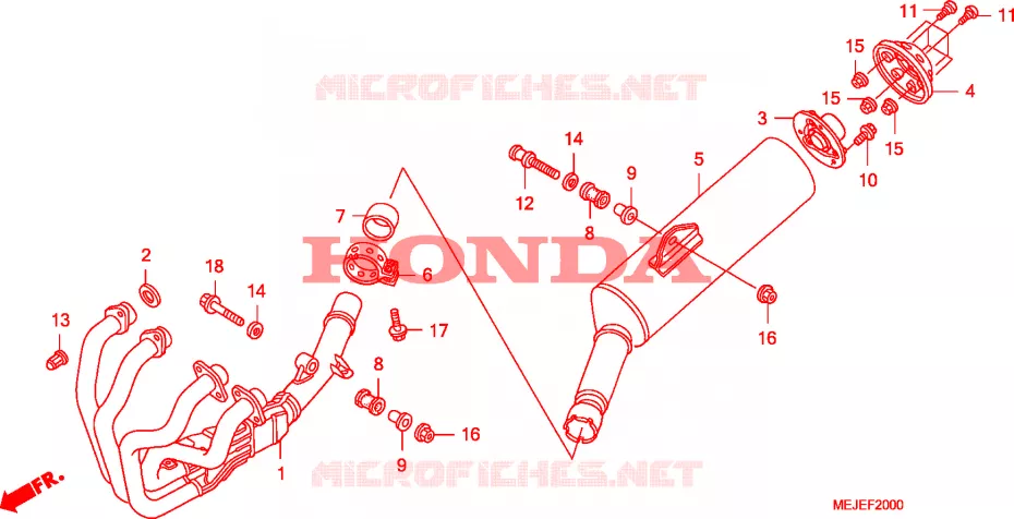SILENCIEUX D'ECHAPPEMENT Honda MOTO 1300 CB 2006  CB1300S6