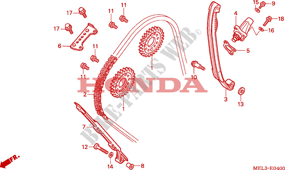 CHAINE DE DISTRIBUTION   TENDEUR pour Honda CBR 1000 RR FIREBLADE 2005