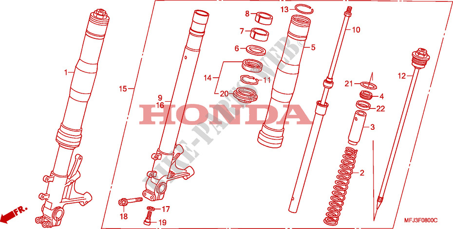 FOURCHE pour Honda CBR 600 RR ABS 2009