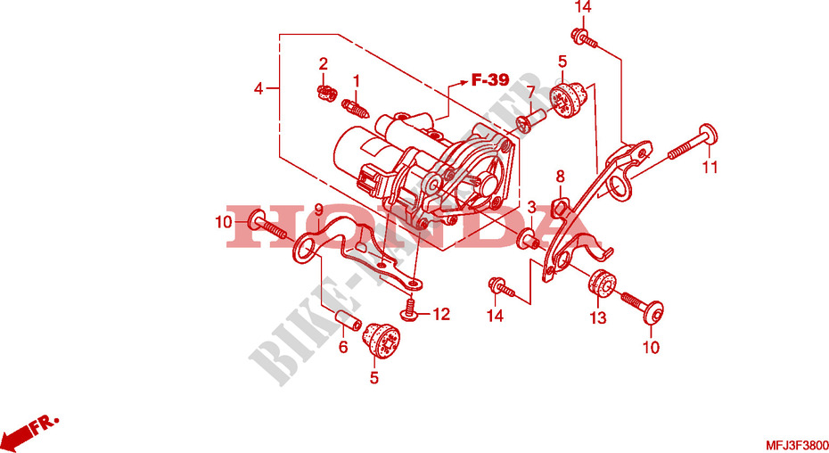 SYSTEME D'ASSERVISSEMENT   ARRIERE(CBR600RA) pour Honda CBR 600 RR ABS 2010