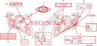 ETIQUETTE DE PRECAUTIONS(2) pour Honda CBR 1000 RR FIREBLADE ABS REPSOL 2011