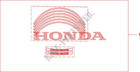 LISERES DE JANTES pour Honda CBR 1000 RR FIREBLADE TRICOLOUR 2010