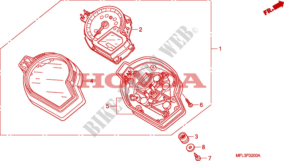 COMPTEUR pour Honda CBR 1000 RR FIREBLADE ABS NOIRE 2011