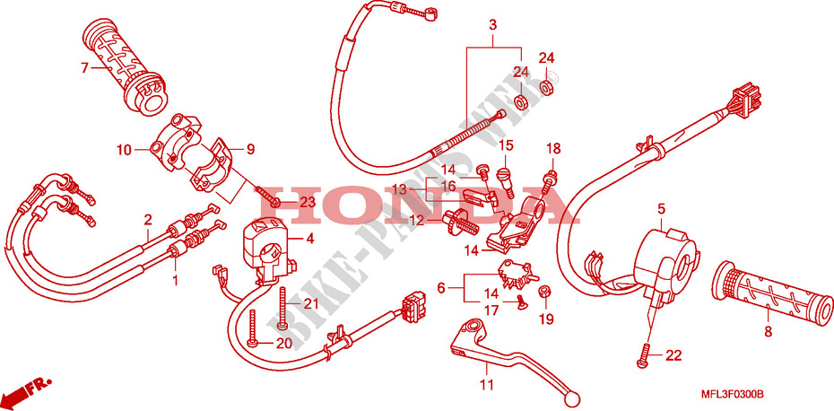 LEVIER DE GUIDON   CABLE   COMMODO pour Honda CBR 1000 RR FIREBLADE ABS REPSOL 2011