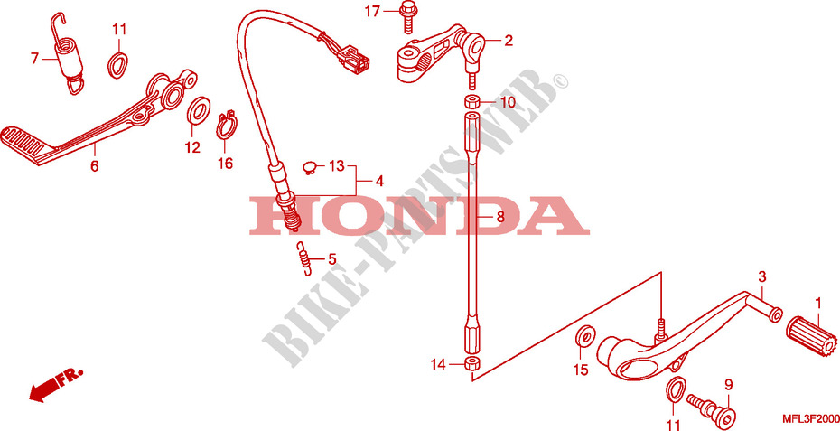 PEDALE pour Honda CBR 1000 RR FIREBLADE ABS TRICOLORE 2011