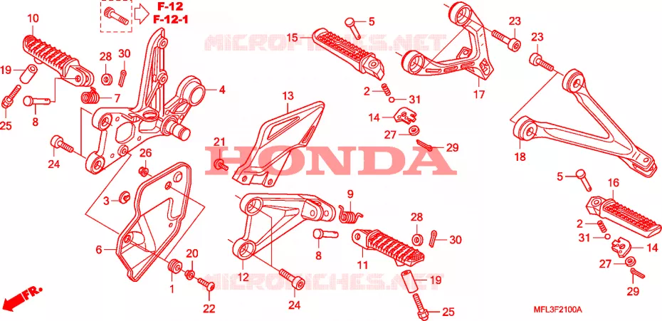 REPOSE PIED Honda MOTO 1000 CBR 2011  CBR1000RAB