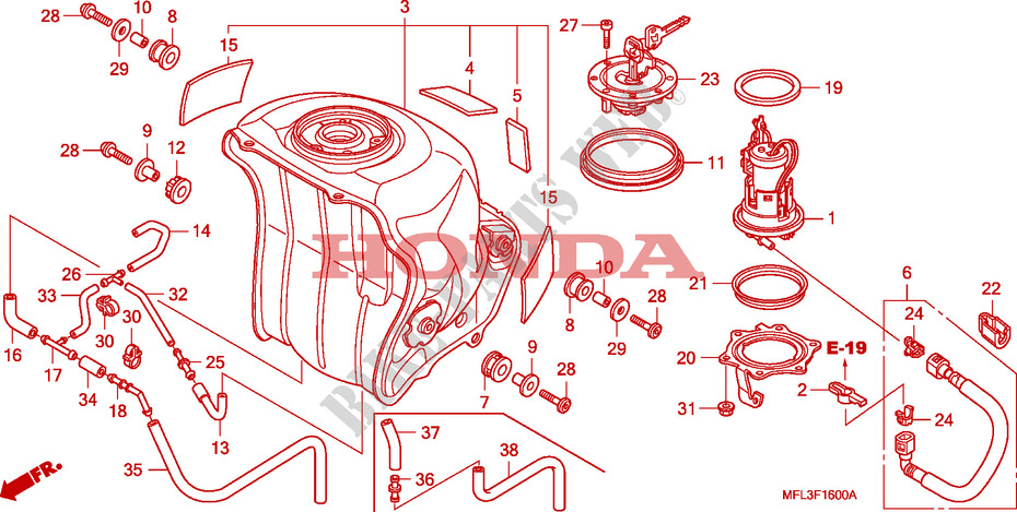RESERVOIR A CARBURANT   POMPE A ESSENCE pour Honda CBR 1000 RR FIREBLADE ABS PRETO 2011