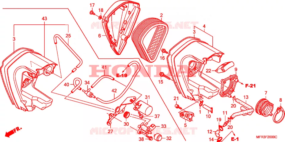 FILTRE A AIR Honda MOTO 1300 VT 2011  VT1300CXA