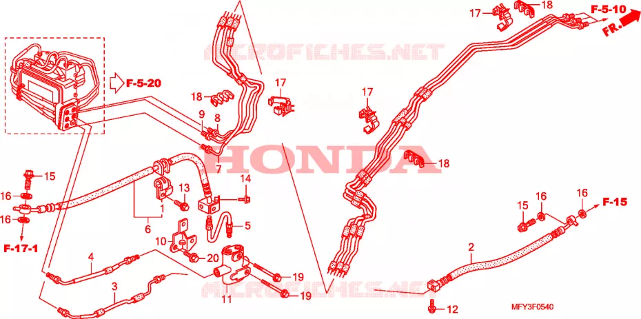 CONDUITE DE FREIN(ABS) Honda MOTO 1300 VT 2012  VT1300CSAB