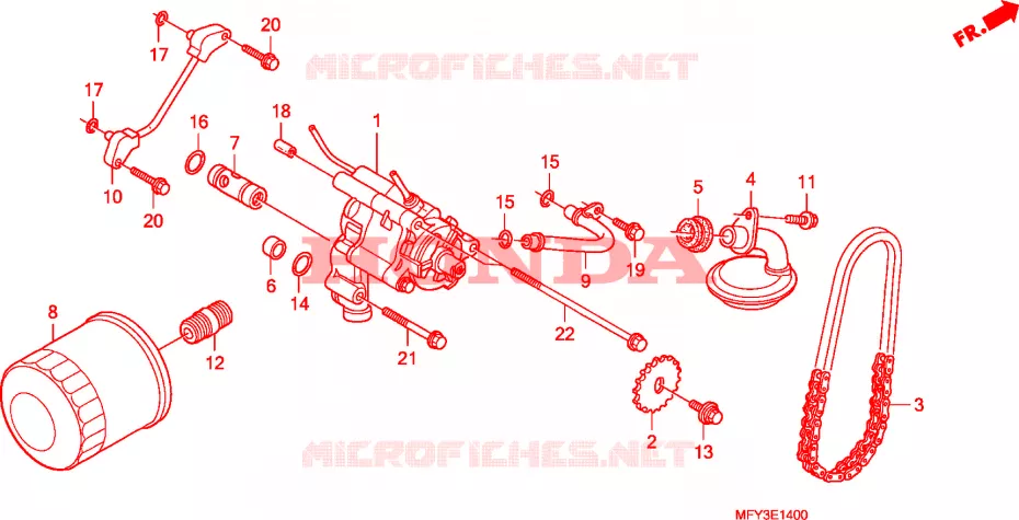 FILTRE A HUILE - POMPE A HUILE Honda MOTO 1300 VT 2012  VT1300CSAB