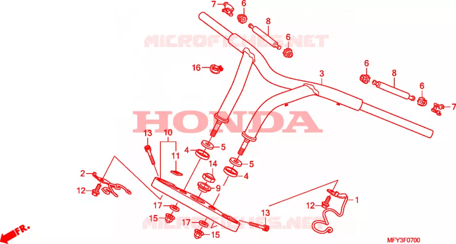 GUIDON - TE DE FOURCHE Honda MOTO 1300 VT 2011  VT1300CRAB