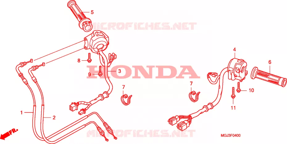 COMMODO - LEVIER - CABLE Honda MOTO 1000 CBF 2011  CBF1000FSB
