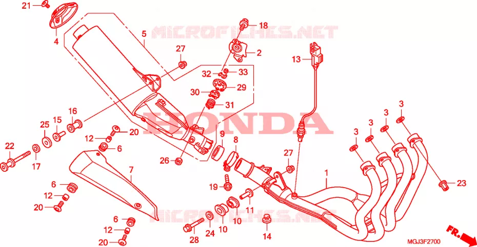SILENCIEUX D'ECHAPPEMENT Honda MOTO 1000 CBF 2011  CBF1000FSB