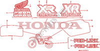AUTOCOLLANTS pour Honda XR 600 R 1987