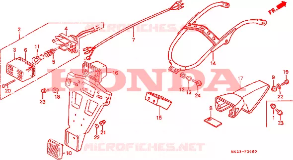 FEU ARRIERE Honda MOTO 600 XR 1990  XR600RL
