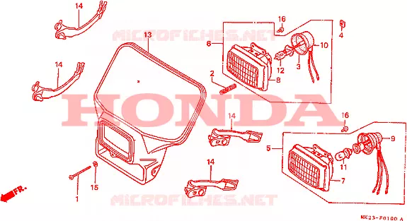 PHARE Honda MOTO 600 XR 1985  XR600RF