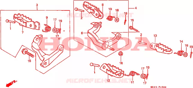 REPOSE PIED Honda MOTO 600 XR 1988  XR600RJ