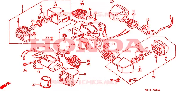CLIGNOTANT Honda MOTO 500 XBR 1987  XBR500SH