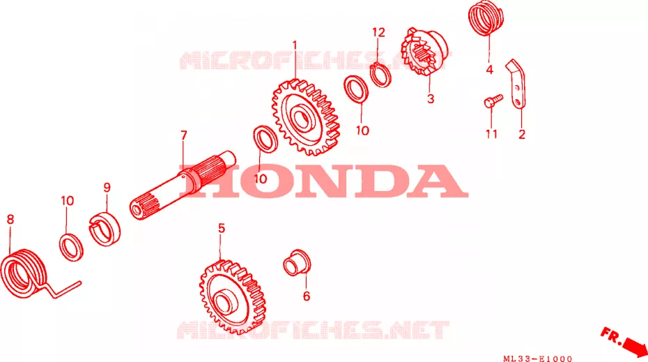 AXE DE KICK Honda MOTO 500 CR 1991  CR500RM