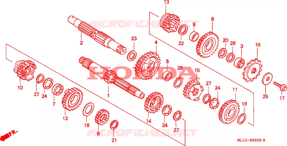 BOITE DE VITESSES Honda MOTO 500 CR 1992  CR500RN
