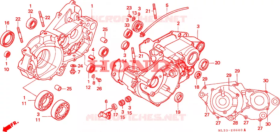 CARTER MOTEUR Honda MOTO 500 CR 1991  CR500RM