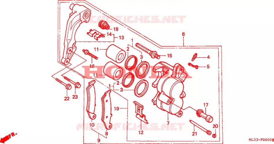ETRIER DE FREIN AVANT Honda MOTO 500 CR 1992  CR500RN