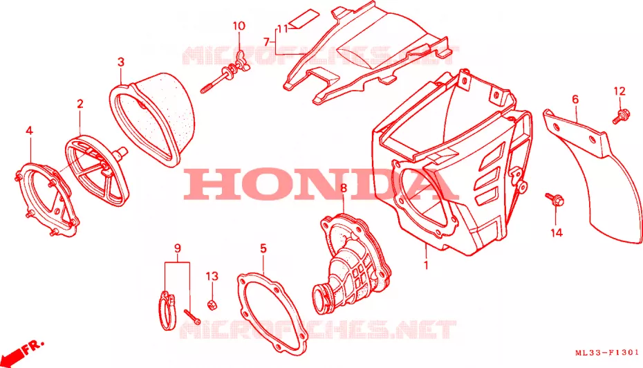 FILTRE A AIR (CR500RM-) Honda MOTO 500 CR 1995  CR500RS