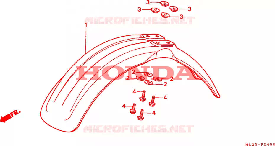 GARDE BOUE AVANT Honda MOTO 500 CR 1993  CR500RP