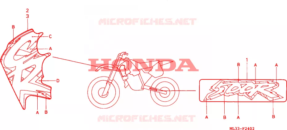 MARQUE(CR500RR) Honda MOTO 500 CR 1994  CR500RR