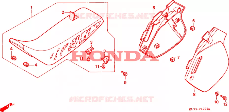 SELLE - CARENAGE (CR500RM-) Honda MOTO 500 CR 1996  CR500RT
